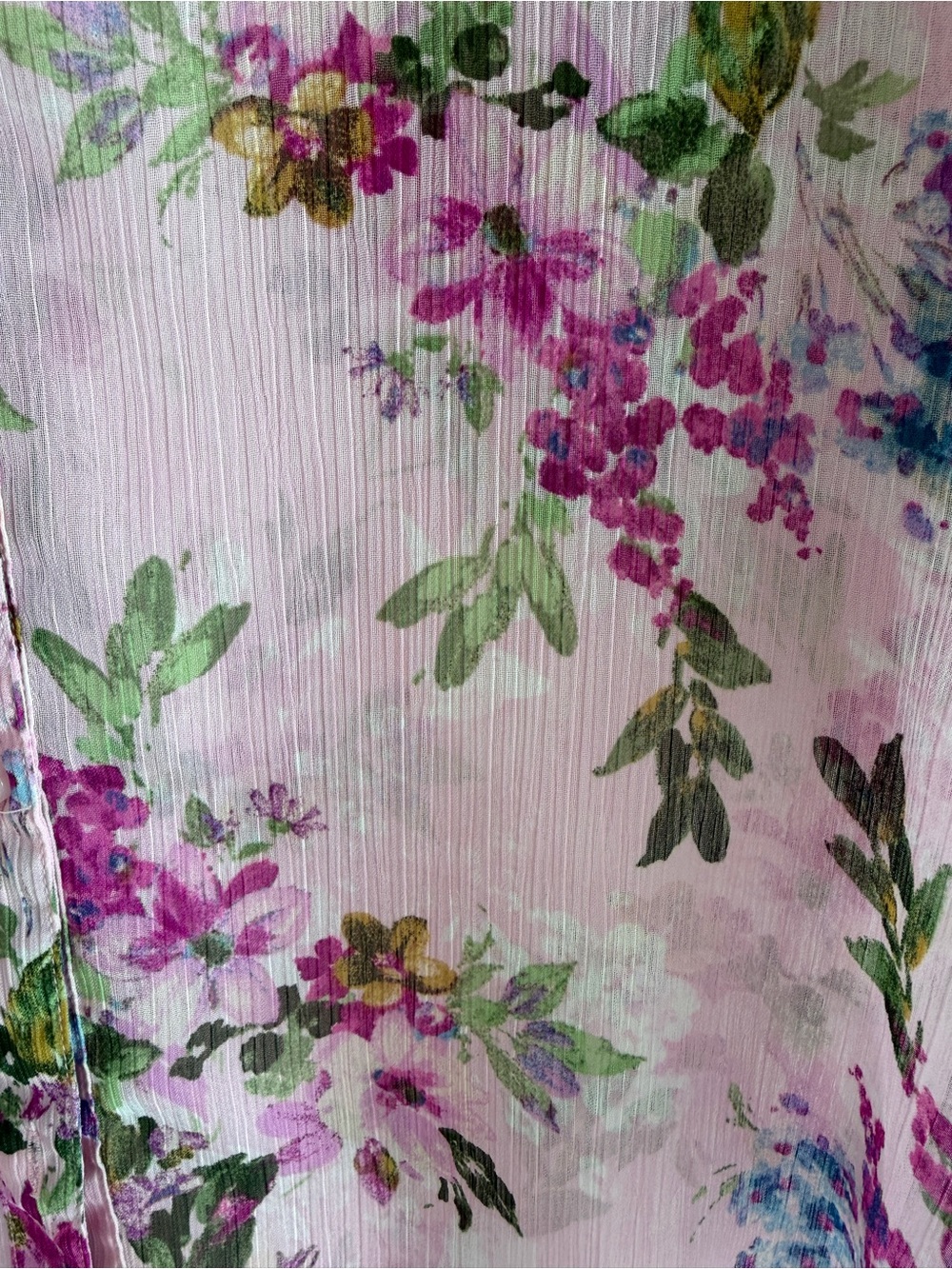 Kut from the Kloth Pink Floral Roll-Tab Button Blouse - Picture 4 of 4